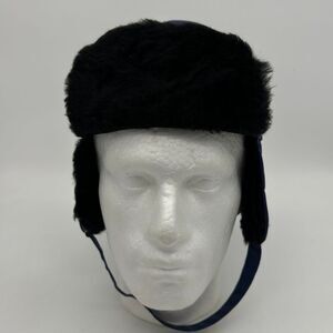 Gore-Tex Trapper Hats Mens XL Navy Black Nylon‎ Trooper Flash Fur Ear Flaps NEW